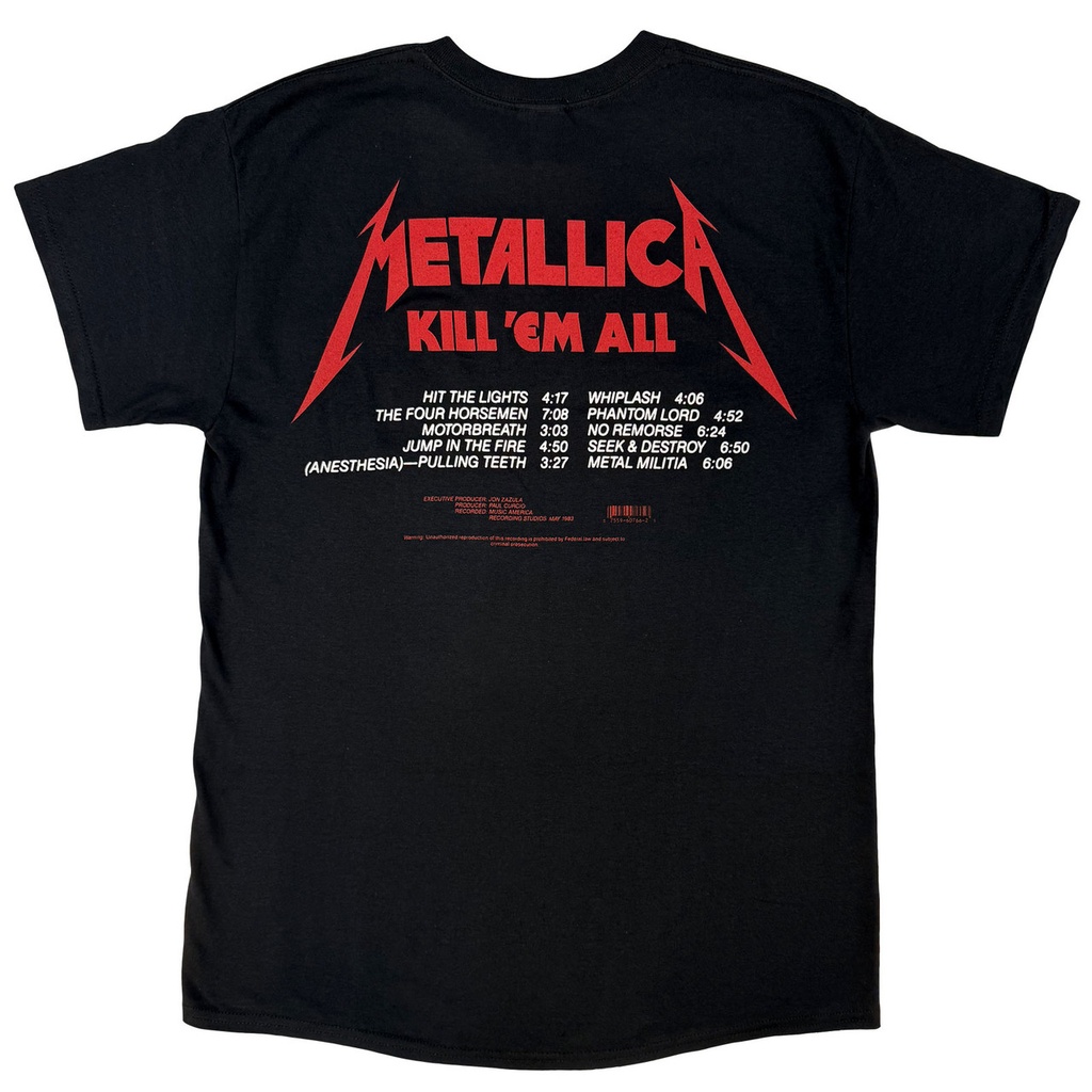 Metallica XL Unisex Kill 'Em All Tracks Maglietta