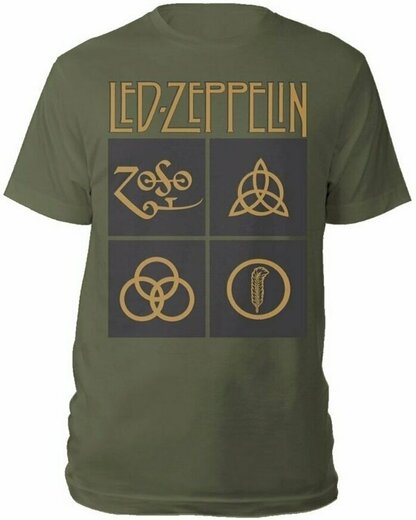 Led Zeppelin Gold Symbols L Maglietta