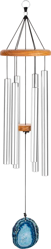 Blue Agate Meditation Chime 29" - Silver