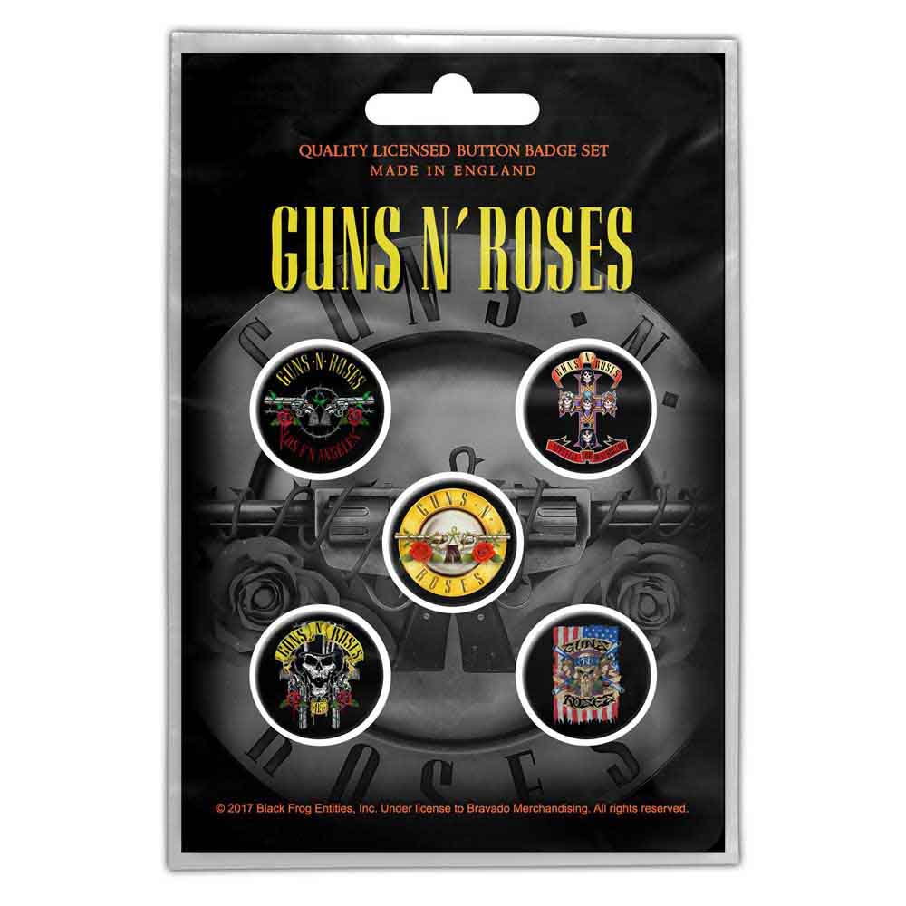 Guns N Roses Button Badge Pack Bullet Logo