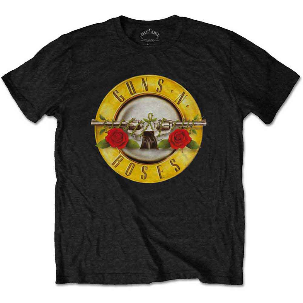 Guns N Roses L Unisex Bullet Logo Maglietta