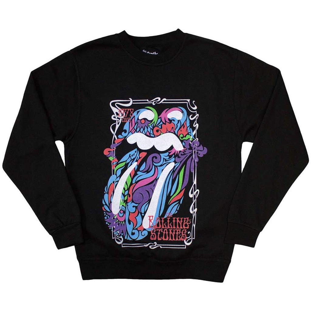 Rolling Stones L Unisex Colour Swirls Felpa