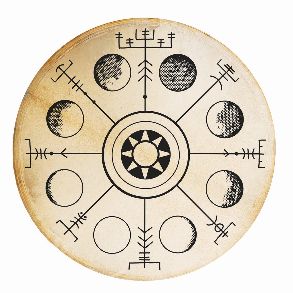 Tamburo Sciamanico Vegvisir Capra 40cm