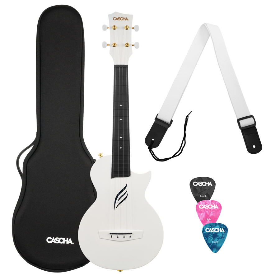 Cascha Ukulele Concerto Carbon Bianco