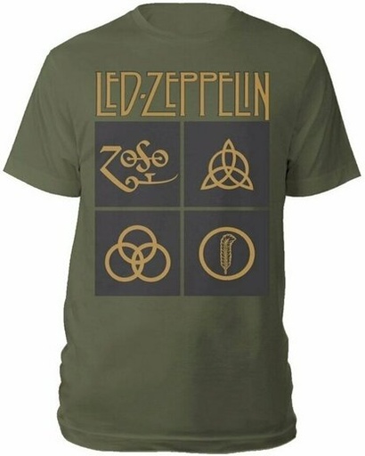 [LZTS02MGR02] Led Zeppelin M Gold Symbols Maglietta