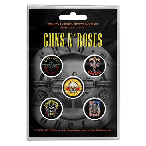 [BB037] Guns N Roses Button Badge Pack Bullet Logo