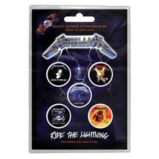 [BB043] Metallica Button Badge Pack Ride The Lightning 