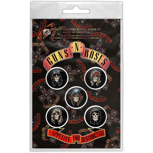 [BB109] Guns N Roses Button Badge Pack Appetite For Destruction