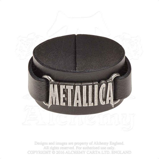 [HRWL444] Metallica Logo Bracciale In Cuoio