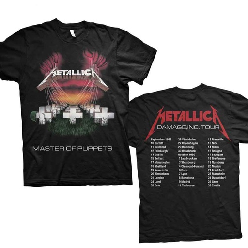 [METTS10MB04] Metallica XL Unisex Master Of Puppets European Tour '86 Maglietta