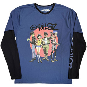 [GORLLST04MDB02] Gorillaz M Group Circle Maglietta Maniche Lunghe